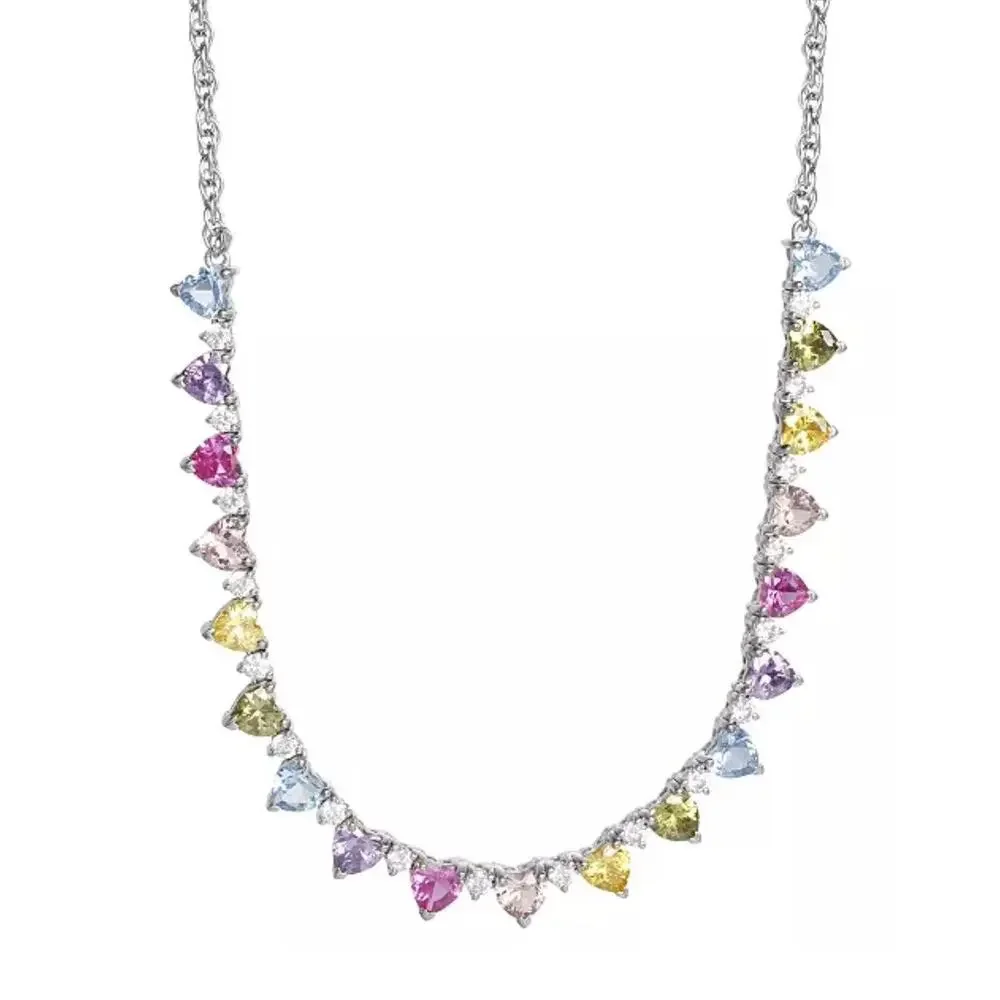 Sterling Silver 'Endless Love' Heart Necklace Stunning Fashion Trendy Glam NEW